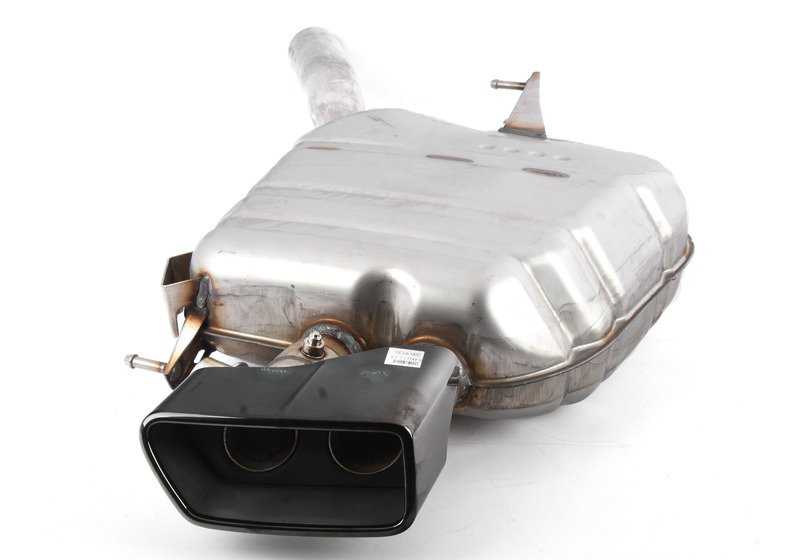 Silenciador trasero izquierdo con válvula de escape para BMW Serie 6 F06, F12, F13, F06N, F12N, F13N (OEM 18307629137). Original BMW.