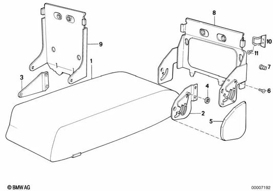 Soporte derecho para BMW E34 (OEM 52208102790). Original BMW.