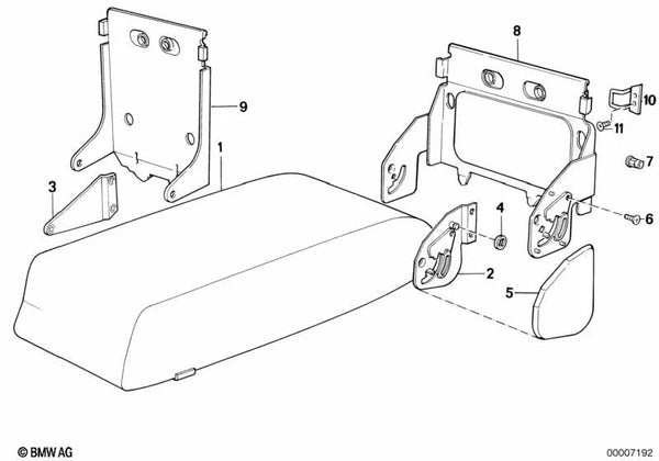 Soporte derecho para BMW E34 (OEM 52208102790). Original BMW.