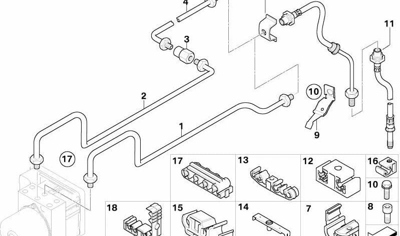 Tubería para BMW E85 (OEM 34326757719). Original BMW.