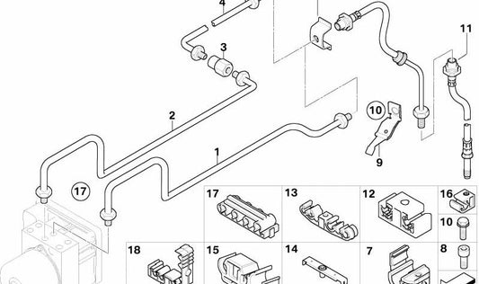 Tubería para BMW E85 (OEM 34326757719). Original BMW.