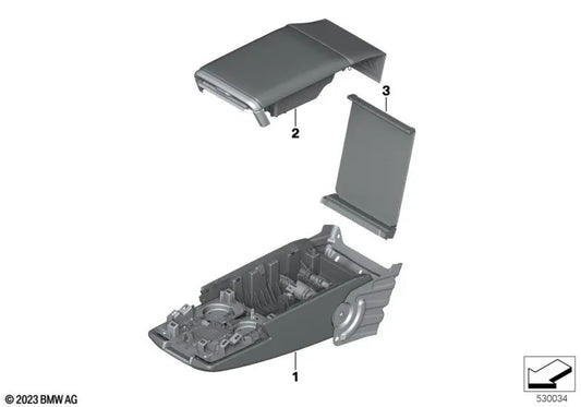 Tapa reposabrazos central para BMW G70 (OEM 52205A9D943). Original BMW