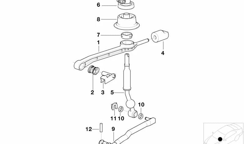 Soporte de goma para palanca de cambios OEM 25111434028 para BMW (E46, E39, E38). Original BMW.