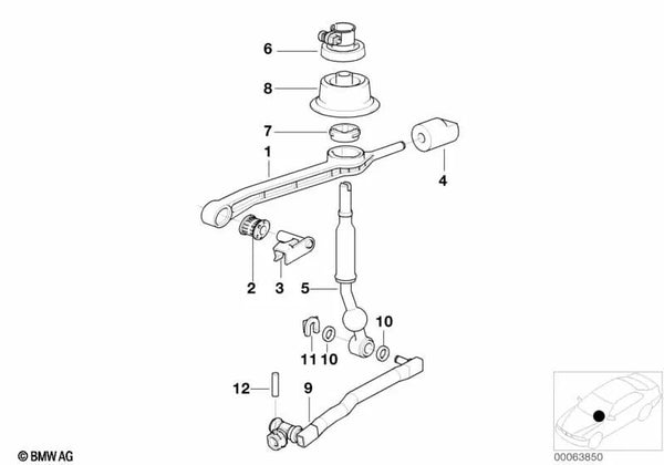 Brazo de cambio para BMW Serie 3 E46 (OEM 25111434108). Original BMW