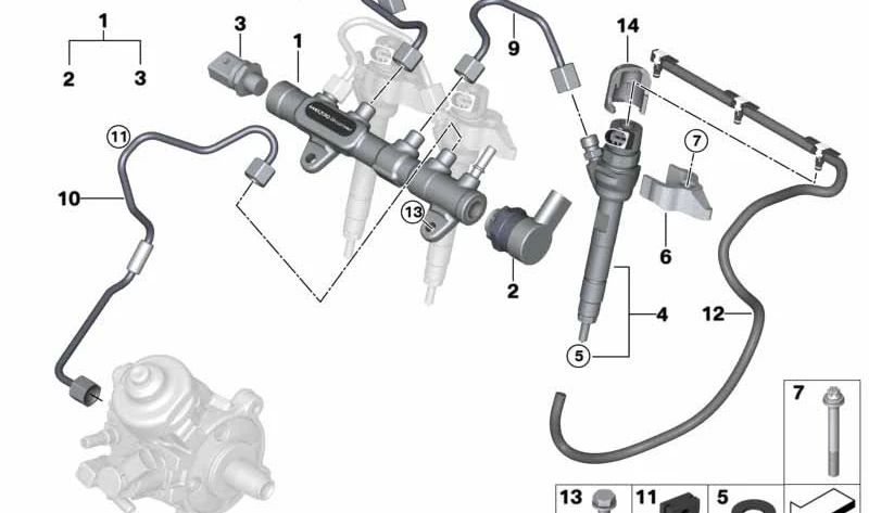 OM ELD EMPRONHO OEM 13538595369 para BMW F45, F46, F48, F39, F54, F60. BMW original.