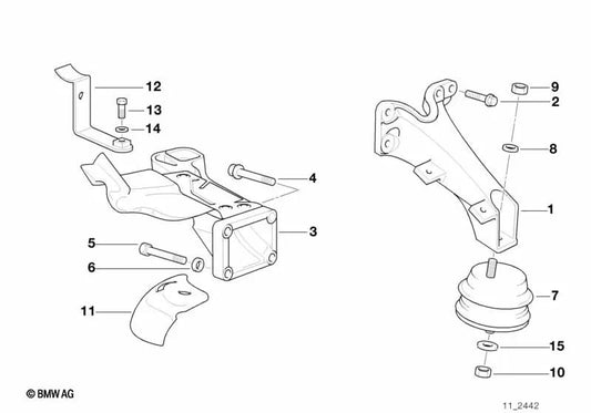 Soporte izquierdo para BMW Serie 3 E36 (OEM 11812228333). Original BMW