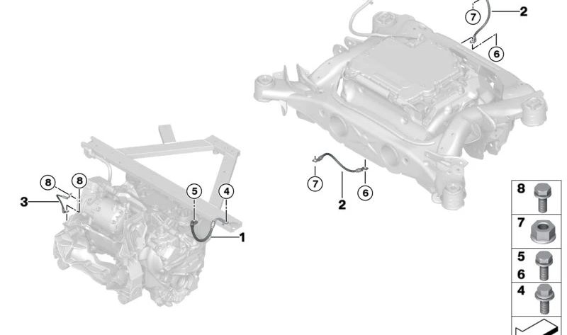 Cable de masa OEM 61295A0FAE0 para BMW G26. Original BMW.