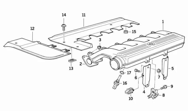 Conducto de Aire para BMW E36, E34 (OEM 11142244054). Original BMW