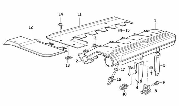 Conducto de Aire para BMW E36, E34 (OEM 11142244054). Original BMW