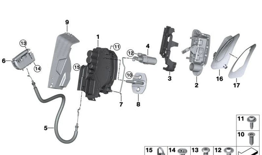 Exterior door handle left (primed) OEM 61357991903 for BMW i8 (I12, I15). Original BMW.