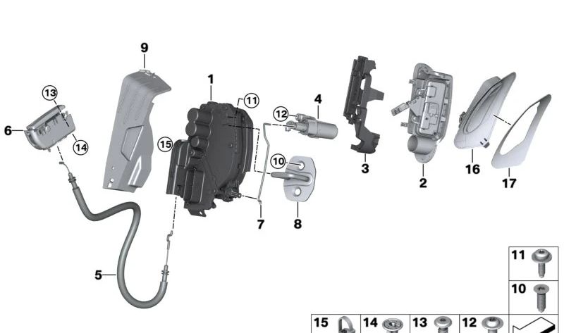 OEM 51218497857 Lock de porte gauche pour BMW I12 (i8). BMW d'origine.