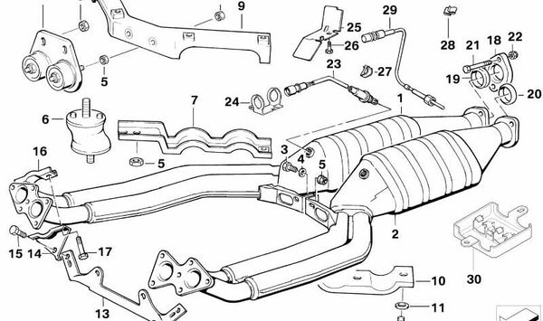 Soporte del cableado del sensor lambda para BMW E31 (OEM 11781402221). Original BMW