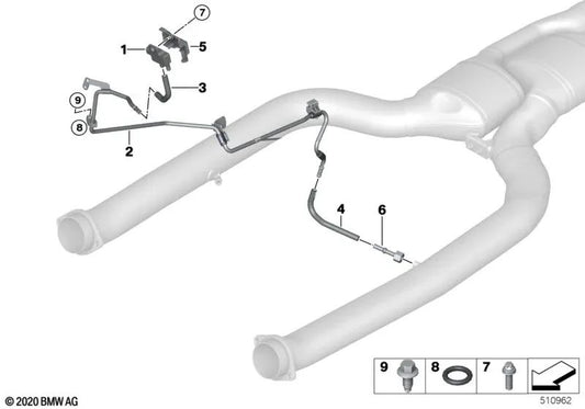 Manguera de forma para BMW G05, G06, G07 (OEM 18305A241D0). Original BMW