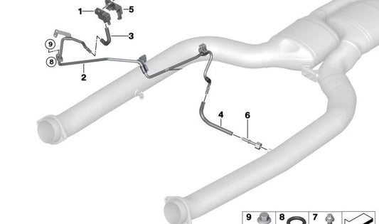 Tubo de presión para filtro de partículas gasolina OEM 18309468833 para BMW G05, G06, G07. Original BMW.