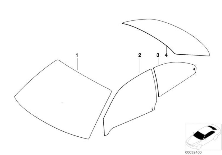 Cristal Puerta Delantera Para Bmw Serie 3 Coupé E46. Original Recambios