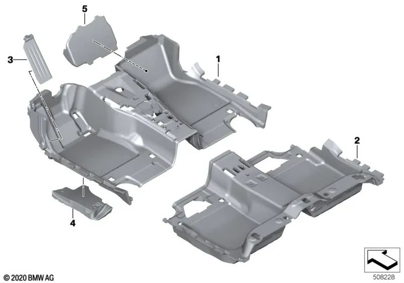 Revestimiento de suelo trasero para BMW Serie 7 G12, G12N (OEM 51477408125). Original BMW