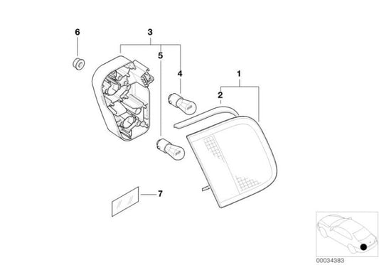 Luz Trasera En La Tapa Del Maletero Para Bmw E46 Cabrio / Coupe M3. Original Recambios