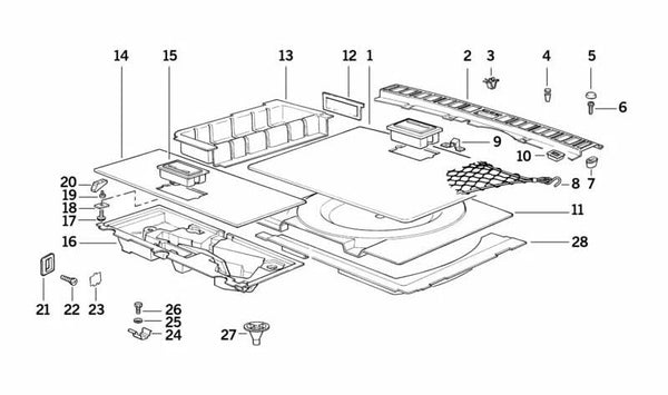 Estante trasero en Antracita para BMW Serie 5 E34 (OEM 51478120920). Original BMW