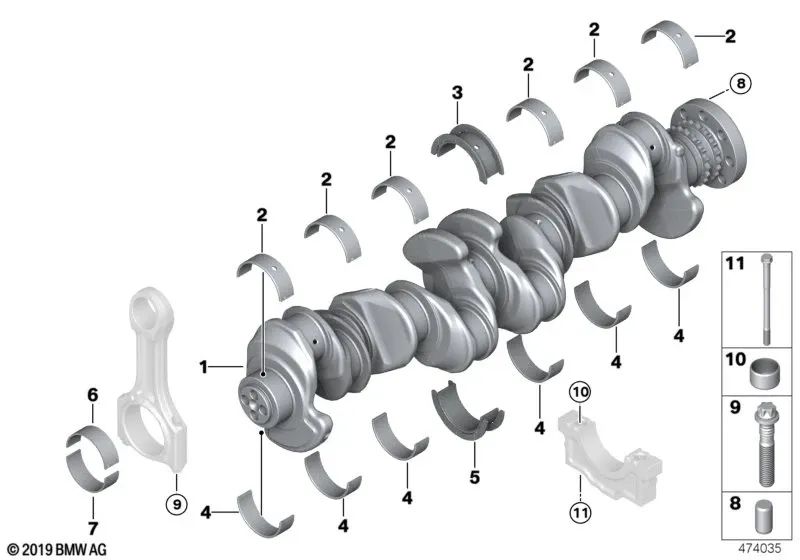 Tornillo de Biela para BMW Serie 1 E81, E82, E87N, E88, F20, F21 Serie 2 F22, F23, F44, F45 Serie 3 E90, E91, E92, E93, F30, F31, F34, G20, G21, G28 Serie 4 F32, F33, F36, G22, G23, G26 Serie 5 E60N, E61N, F07, F10, F11, G30, G31, G60 Serie 6 F06, F12, F1