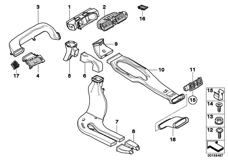 Parrilla Salida De Aire Central Salpicadero Para Bmw Serie 5 E60 E61 . Original Recambios