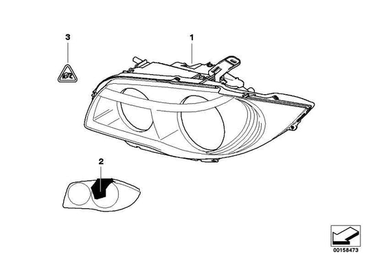 Faro Bi-Xenon Con Ojos De Angel Para Bmw E81 E82 E87 E88 . Original Recambios