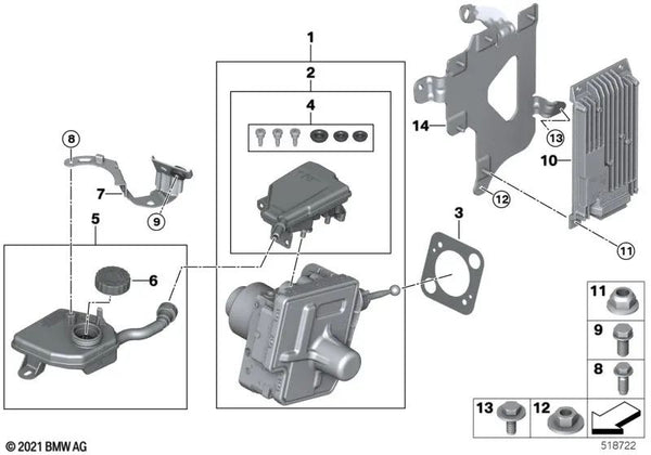 Dispositivo de frenos para BMW U06 (OEM 34505A508D9). Original BMW.