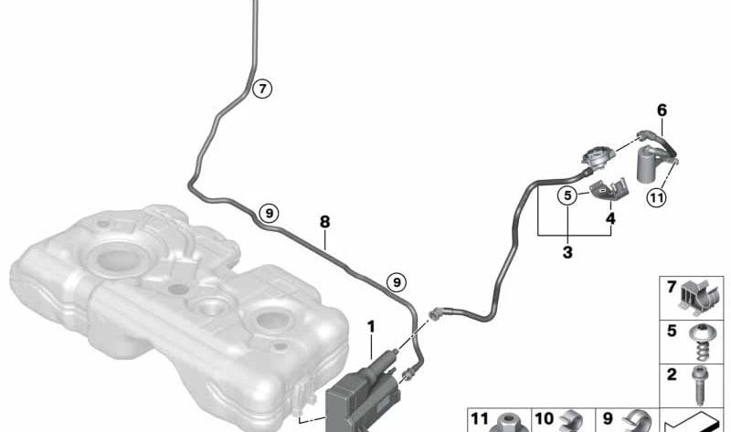 Tube de ventilation d'origine OEM 16137348326 pour BMW F48, F39, F60. Convient pour les modèles X1, X2 et Mini Countryman.