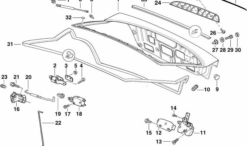 Junta de Portón Trasero para BMW Serie 3 E36 (OEM 51718146293). Original BMW.