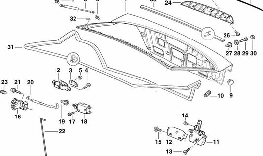 Amortiguador a gas para BMW Serie 3 E36 (OEM 51248146290). Original BMW