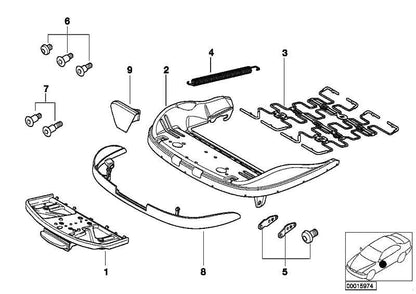 Portador Apoyamuslos Asiento Delantero Para Bmw E46 E93 E63 E64 E83 E53 E85 E86 . Original Recambios