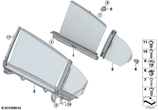 Sonnenschutzroll links für BMW Serie 5 G31, G31N (OEM 51357385391). Original BMW