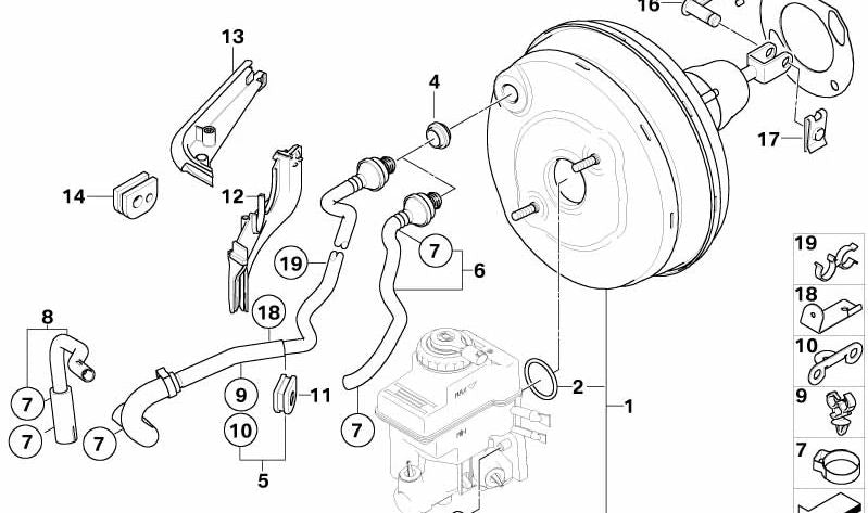 Pipe de vide OEM 3436762103 pour BMW E60, E61, E63, E64, E65, E66. BMW d'origine.