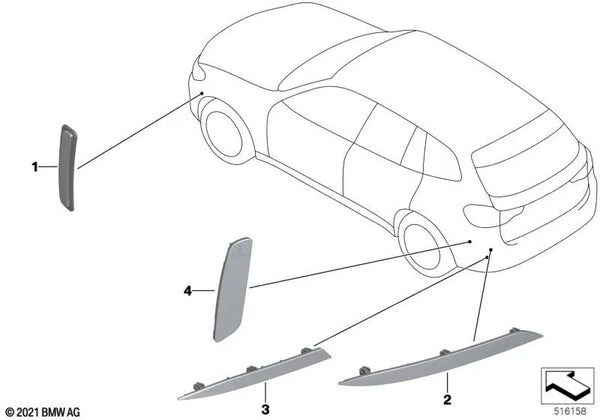 Reflector trasero derecho para BMW X3 F97N, G01N (OEM 63149851234). Original BMW.