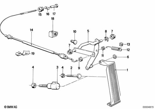 Cable del acelerador para BMW Serie 5 E28 (OEM 35411154508). Original BMW.