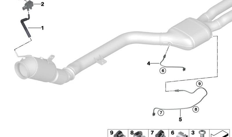 Sensore di temperatura del gas di scarico OEM 1178744988 per BMW G01, G08, G02. BMW originale.