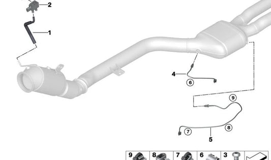 Sensor de temperatura do gás de escape OEM 1178744988 para BMW G01, G08, G02. BMW original.