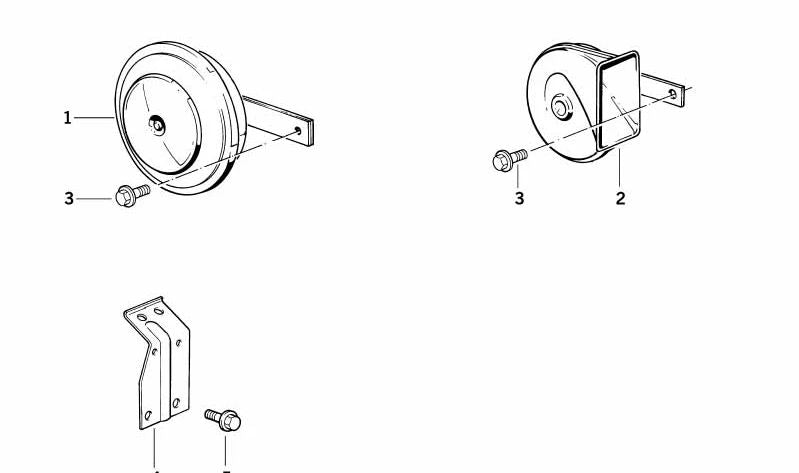 Bocina de señal para BMW Serie 5 E28, E34 (OEM 61331377815). Original BMW