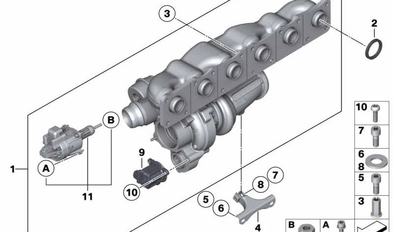 Apoyo para BMW Serie 1 E82, E88, F20, F21, Serie 2 F22, Serie 3 E90N, E91N, E92N, E93N, F30, F31, F35, Serie 5 F07, F10, F11, F18, Serie 6 F06, F12, F13, Serie 7 F01N, F02N, X1 E84, X3 F25, X4 F26, X5 E70N, X6 E71 (OEM 11657588040). Original BMW