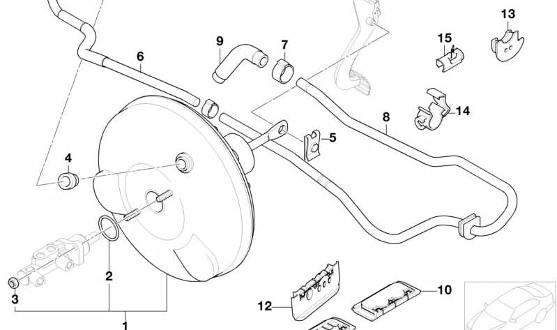 Tubo de vacío para BMW E46 (OEM 34336758621). Original BMW