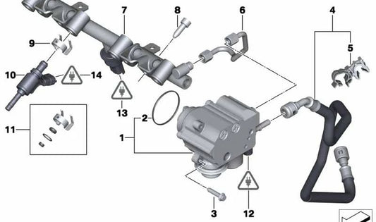 Pompe à pression de carburant OEM 1351758879 pour Mini (modèles compatibles: R55, R56, R57, R58, R59, R60, R61). Mini d'origine.