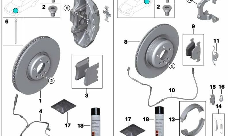 Sensor de pastilla de freno delantero izquierdo para BMW X5 E70, X6 E71 (OEM 34356789080). Original BMW.