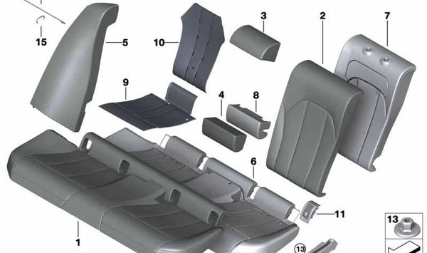 Funda de asiento en cuero sintético OEM 52205A0D0F7 para BMW G26 (Serie 4 Gran Coupé). Original BMW.