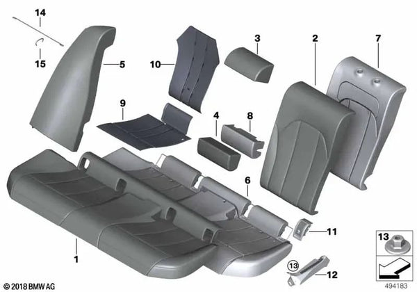 Funda de Asiento de Cuero para BMW Serie 4 G26 (OEM 52205A0D0F6). Original BMW.