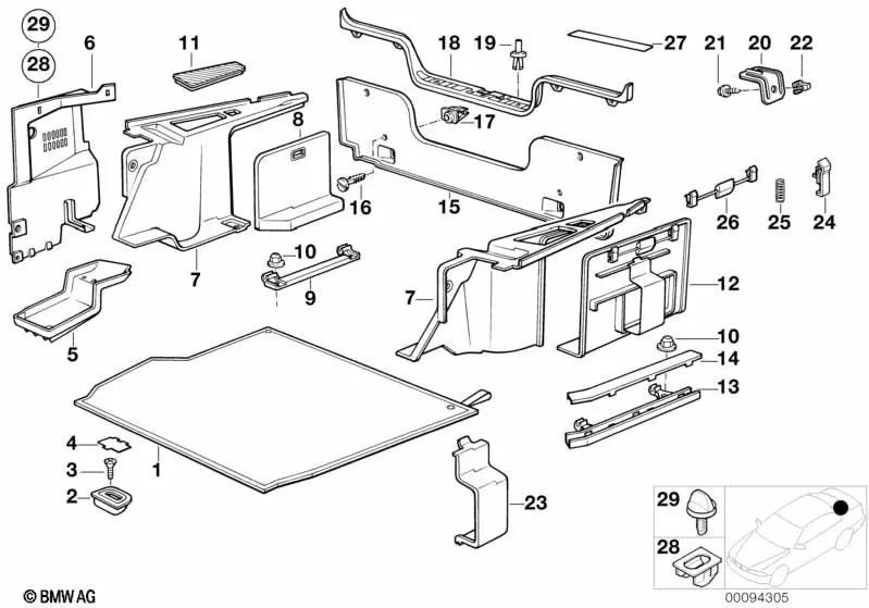 Cubierta para varios modelos/series de BMW (OEM 51471947376). Original BMW.