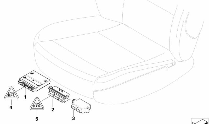 Módulo de Asiento para BMW E60, E61, Serie 7 E65, E66 (OEM 61359196974). Original BMW