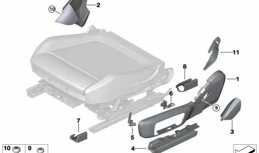 Moulage externe Rail supérieur droit 52107493662 pour BMW G14, G15. BMW d'origine.