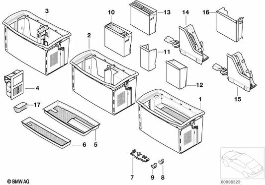 Coin Tray for BMW 7 Series E65, E66 (OEM 51167011613). Original BMW.