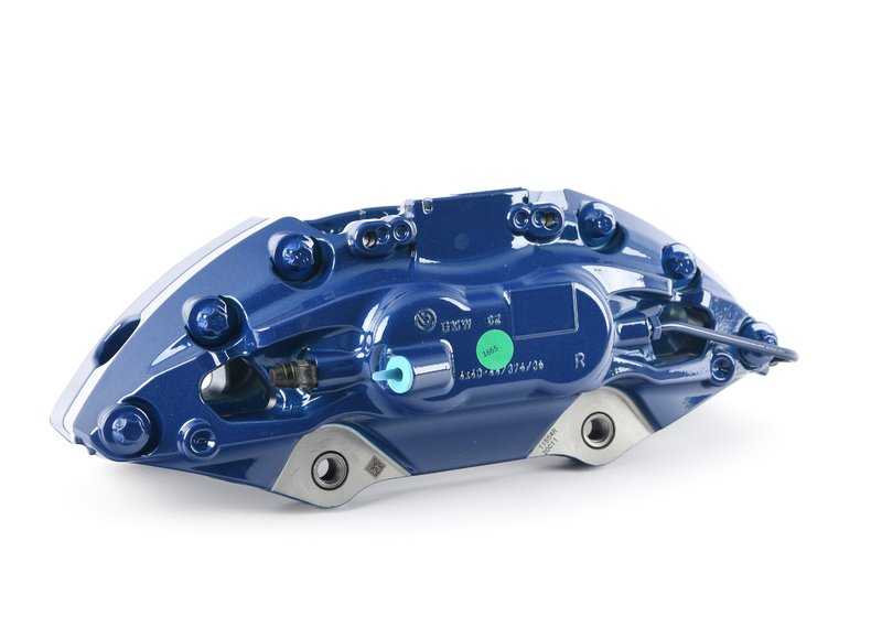 Blue Right Brake Caliper Housing for BMW 3 Series G20, G20N, 4 Series G22, G26, 5 Series G30, G31, 6 Series G32, 7 Series G11, G12, 8 Series G14, G15, G16 (OEM 34116891304). Original BMW