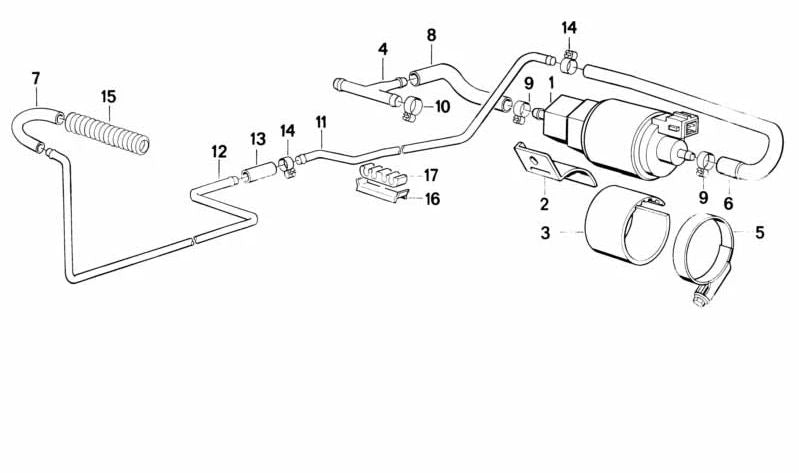 Manguera para BMW E34, E32 (OEM 64121384432). Original BMW.