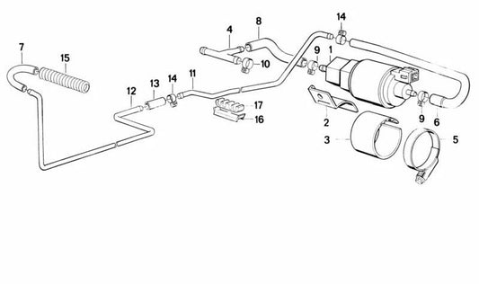 Manguera para BMW E34, E32 (OEM 64121384432). Original BMW.